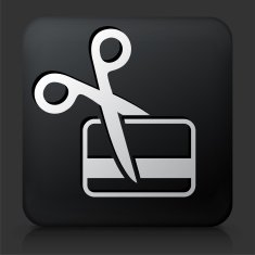 Black Square Button with Cutting Card