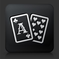 Black Square Button with Cards N2