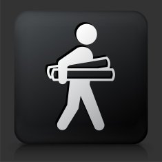 Black Square Button with Businessman Holding Projects
