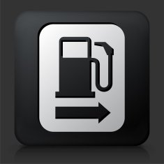 Black Square Button with Gas Stop Icon