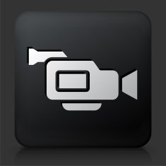 Black Square Button with Film Camera Icon N14