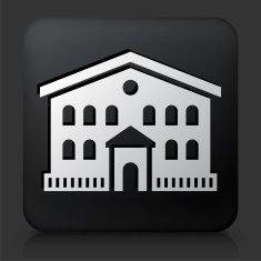 Black Square Button with Building Icon N40