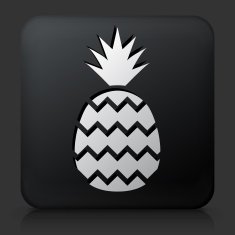 Black Square Button with Pineapple Icon N2