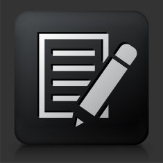 Black Square Button with Paper N2