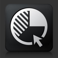Black Square Button with Pie Chart N2