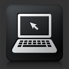 Black Square Button with Laptop Icon N11