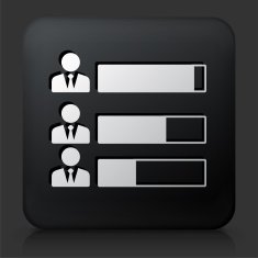 Black Square Button with Voting Polls