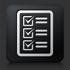 Black Square Button with Voting Polls N2