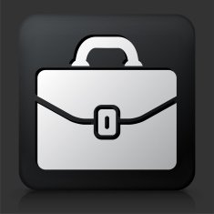 Black Square Button with Briefcase N3