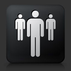 Black Square Button with Small Group Icon N4