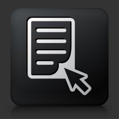 Black Square Button with Computer Book Icon N2