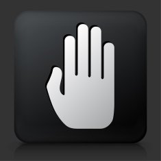 Black Square Button with Hand N2