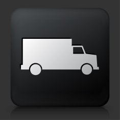 Black Square Button with Truck Icon N7