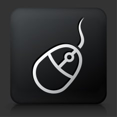 Black Square Button with Computer Mouse Icon N16