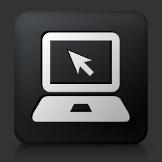 Black Square Button with Laptop Icon N13
