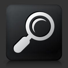 Black Square Button with Search Icon