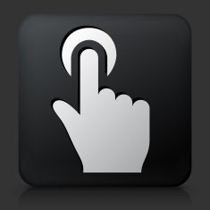 Black Square Button with Click Choose Icon