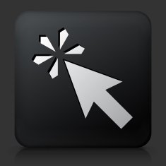 Black Square Button with Mouse Click Icon