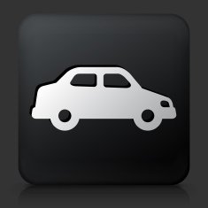Black Square Button with Car Icon N8
