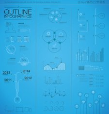 Outline infographic business vector elements Modern thin line