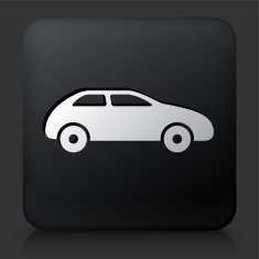 Black Square Button with Car Icon N14