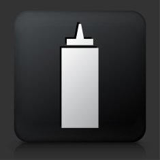 Black Square Button with Ketchup Icon
