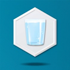 White 3D Hexagon Icon On a Blue Crosshatch Background N27