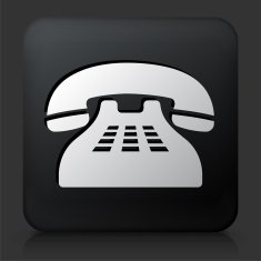 Black Square Button with Telephone Icon N13