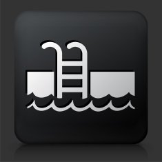Black Square Button with Pool Ladder