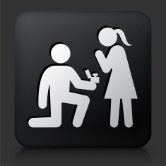 Black Square Button with Proposing Icon