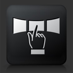 Black Square Button with Touchscreen