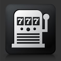 Black Square Button with Slot Machine N2