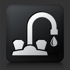 Black Square Button with Faucet Icon N4
