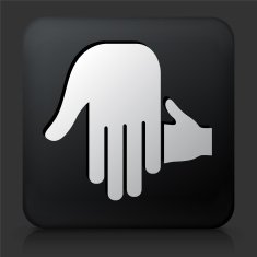 Black Square Button with Holding Hands
