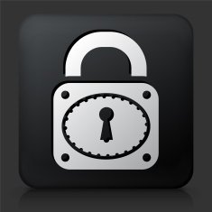 Black Square Button with Lock N2