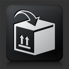 Black Square Button with Moving Boxes Icon N2