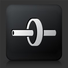Black Square Button with Workout Machine N3