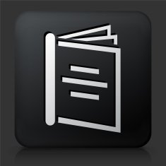 Black Square Button with Files Icon N4