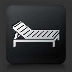 Black Square Button with Beach Chair Icon
