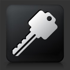 Black Square Button with Household Key N6
