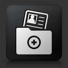 Black Square Button with Contact Info N4