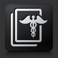 Black Square Button with Health Files