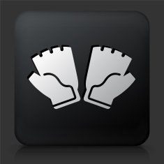 Black Square Button with Workout Gloves