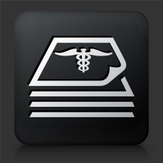 Black Square Button with Medical FIles N2