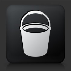 Black Square Button with Cleaning Bucket