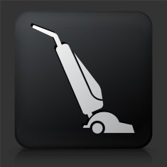 Black Square Button with Vacum Icon N2