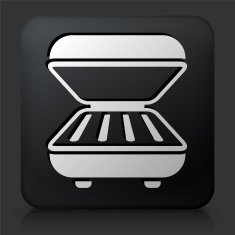 Black Square Button with Grill N2