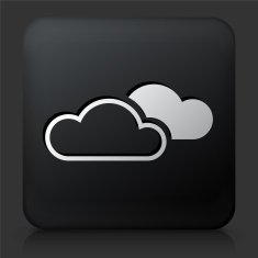 Black Square Button with Clouds