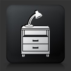 Black Square Button with Filing Cabinet N3