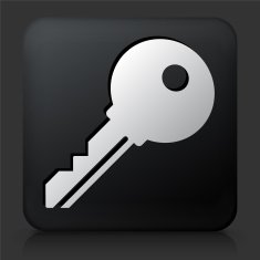 Black Square Button with Household Key N7